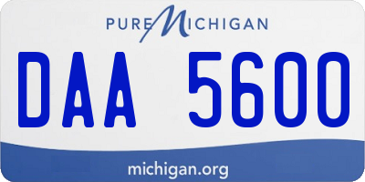 MI license plate DAA5600