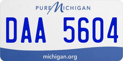 MI license plate DAA5604