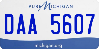 MI license plate DAA5607