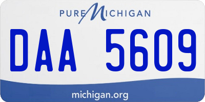 MI license plate DAA5609