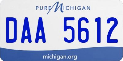 MI license plate DAA5612