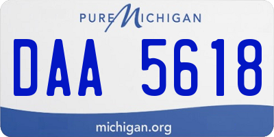 MI license plate DAA5618