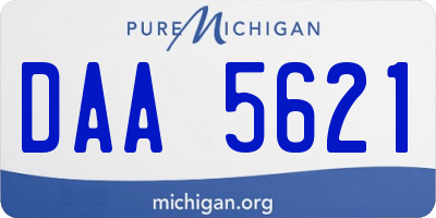 MI license plate DAA5621