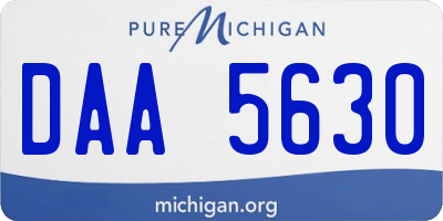 MI license plate DAA5630