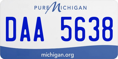 MI license plate DAA5638