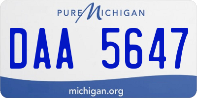 MI license plate DAA5647