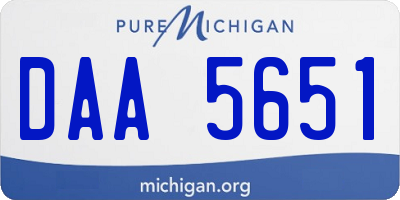 MI license plate DAA5651