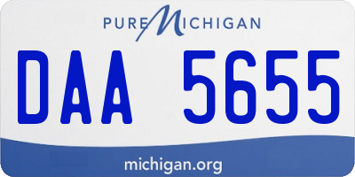 MI license plate DAA5655