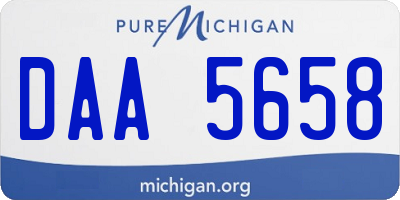 MI license plate DAA5658