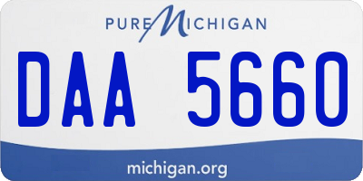 MI license plate DAA5660