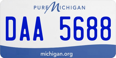 MI license plate DAA5688