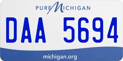 MI license plate DAA5694