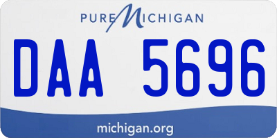 MI license plate DAA5696