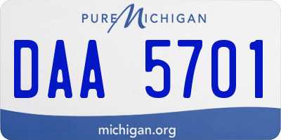 MI license plate DAA5701