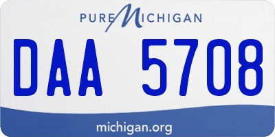 MI license plate DAA5708