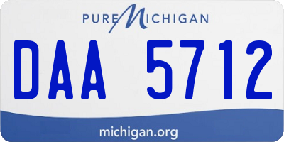 MI license plate DAA5712