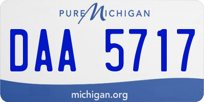 MI license plate DAA5717