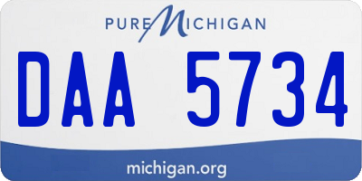 MI license plate DAA5734
