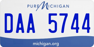 MI license plate DAA5744
