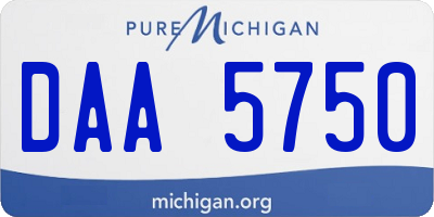 MI license plate DAA5750