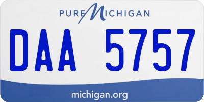 MI license plate DAA5757