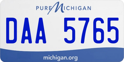 MI license plate DAA5765