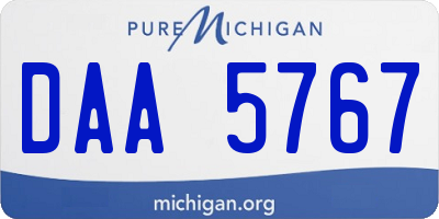 MI license plate DAA5767