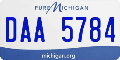MI license plate DAA5784