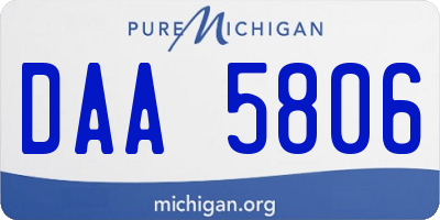 MI license plate DAA5806