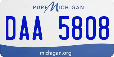MI license plate DAA5808