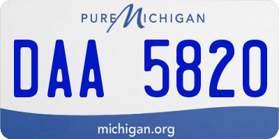 MI license plate DAA5820