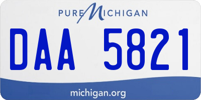 MI license plate DAA5821