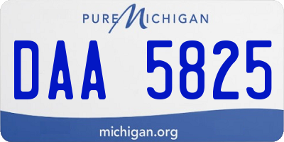 MI license plate DAA5825