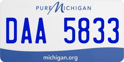 MI license plate DAA5833