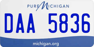 MI license plate DAA5836