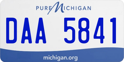 MI license plate DAA5841