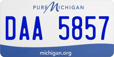 MI license plate DAA5857