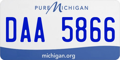MI license plate DAA5866