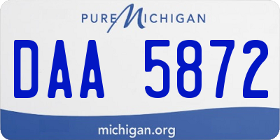 MI license plate DAA5872