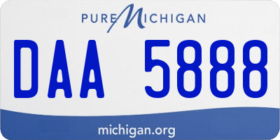 MI license plate DAA5888