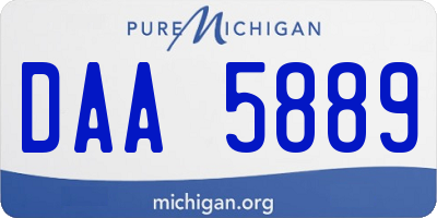 MI license plate DAA5889