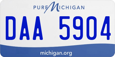 MI license plate DAA5904