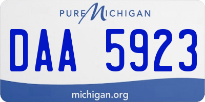 MI license plate DAA5923