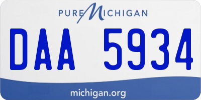 MI license plate DAA5934