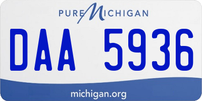 MI license plate DAA5936