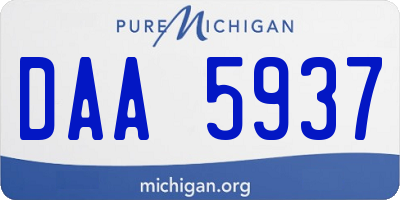 MI license plate DAA5937
