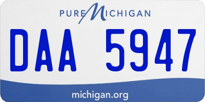 MI license plate DAA5947