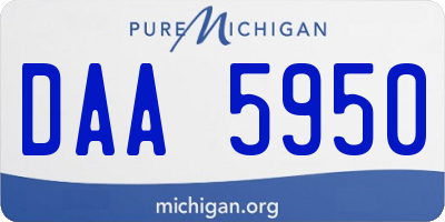 MI license plate DAA5950