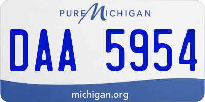 MI license plate DAA5954