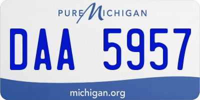 MI license plate DAA5957